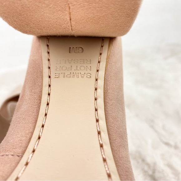 New James Chan Nude Ellie Suede Block Pump heels Size 6 - Picture 5 of 7